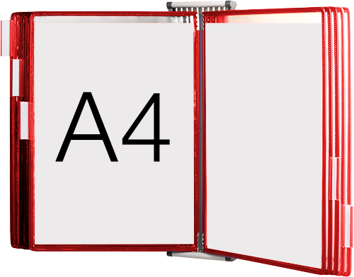 [SMCA410R] SMCA410R - leggio da muro con 10 buste formato A4 colore ROSSO