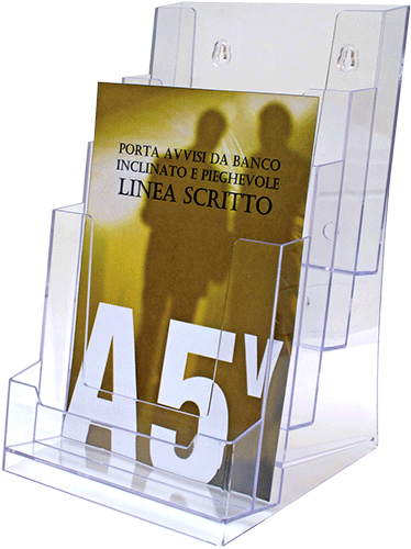 [SMET204] SMET204 - porta depliant da tavolo formato A5 a 4 posti