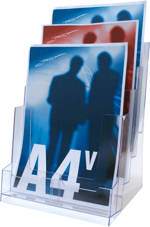 [SMET304] SMET304 - porta depliant da tavolo formato A4 a 4 posti