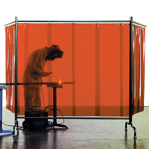 [TLK240] TLK240 - Schermo 3 ante con tende a strisce col.rosso spessore mm.1