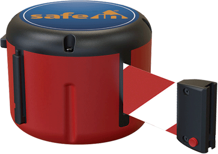 [TSMS10RW] TSMS10RW - testina SAFE IN in polipropilene con nastro 10 mt colore ROSSO/BIANCO