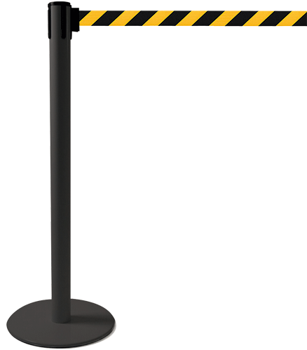 [TSP202NY] TSP202NY - colonnina SAFE IN modello PLUS nera opaca con nastro GIALLO/NERO