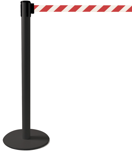 [TSP202RW] TSP202RW - colonnina SAFE IN modello PLUS nera opaca con nastro BIANCO/ROSSO