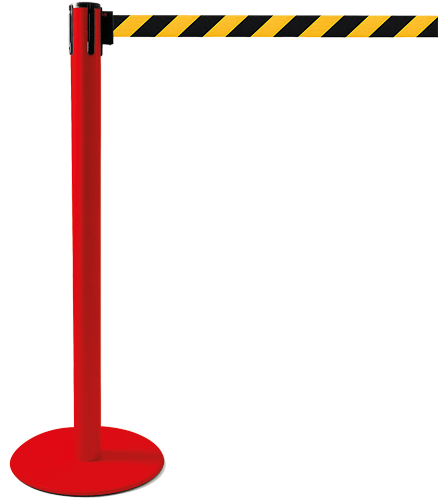 [TSP203NY] TSP203NY - colonnina SAFE IN modello PLUS colore rosso con nastro GIALLO/NERO