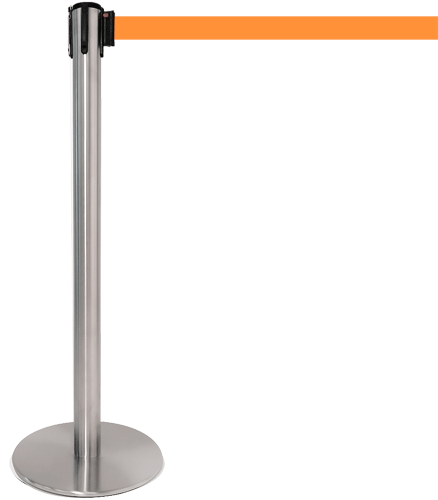 [TSP206O] TSP206O - colonnina SAFE IN modello PLUS in acciaio cromato lucido nastr.ARANCIO