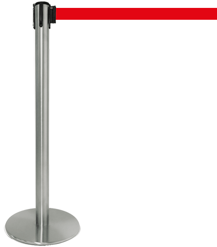 [TSP206R] TSP206R - colonnina SAFE IN modello PLUS in acciaio cromato lucido nastro ROSSO