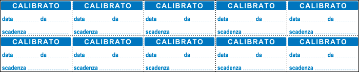 [U9752] U9752 - Foglio n.10 etichetta adesiva 40x20 mm CALIBRATO