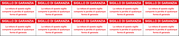 [U9756] U9756 - Foglio n.10 etichette adesive formato mm 40x20 SIGILLO DI GARANZIA