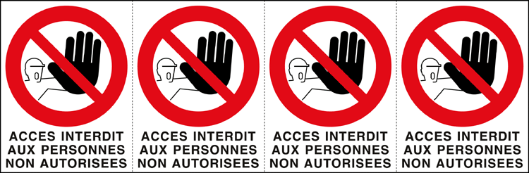 [YF95217B] YF95217B - Sheet n.4 label ACCES INTERDIT AU PERSONNES