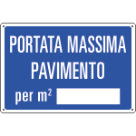 [2611] 2611 - Cartello Portata massima pavimento