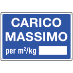 [2613] 2613 - Cartello informazione CARICO MASSIMO per m2/Kg