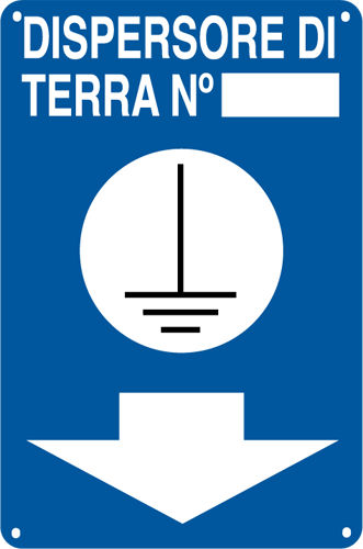 [2635] 2635 - Cartello DISPERSORE DI TERRA N. più freccia
