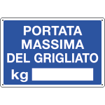 [2640] 2640 - Cartello Portata massima per grigliato