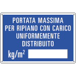 [2641] 2641 - Cartello Portata massimo per ripiano