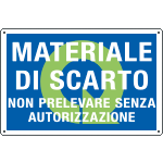 [2683] 2683 - Cartello qualità MATERIALE DI Scarto