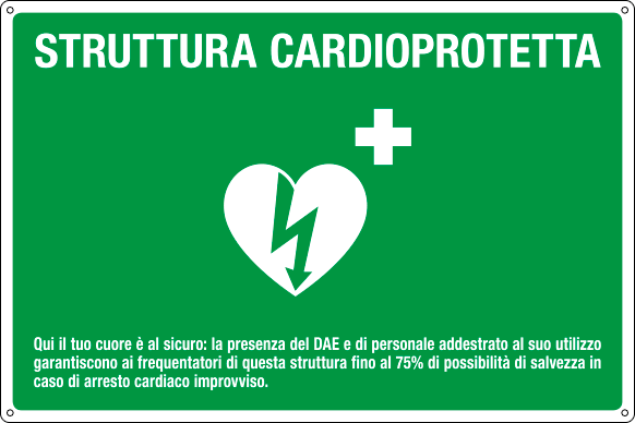 [2980] 2980 - cartello alluminio "Struttura Cardioprotetta"