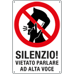 [3364] 3364 - Cartello " Silenzio! vietato parlare ad alta voce"