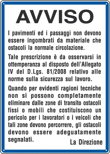 [3647] 3647 - Cartello NORME AVVISO LASCIARE LIBERI PASSAGGI