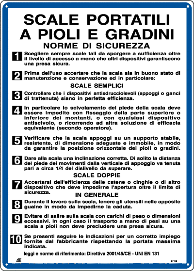 [3753] 3753 - Cartello NORME PER SCALE PORTATILI