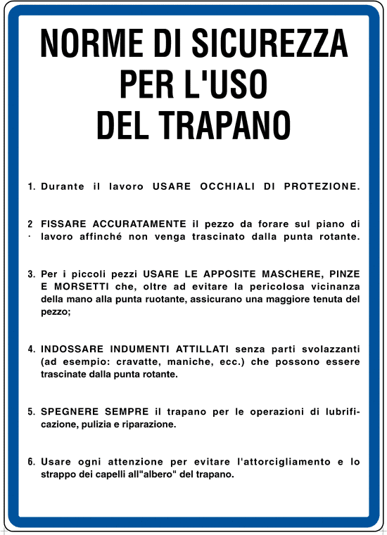 [3758] 3758 - Cartello NORME USO TRAPANO