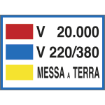 [3780] 3780 - Cartello V.20000- V.220/380-MESSA A TERRA