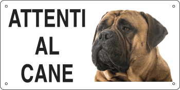[8503] 8503 - Cartello ATTENTI AL CANE (bull mastif)