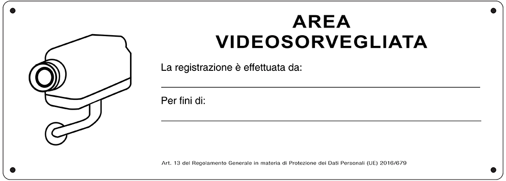 [21398] 21398 - Cartello area videosorvegliata (D.LGS. n.101 del 10/08/2018)
