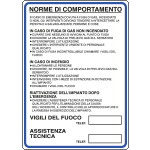 [10201K] 10201K - Cartello alluminio norme di comportamento GPL