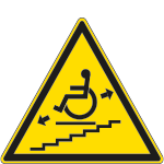 [1133W] 1133W - Cartello pericolo servoscala