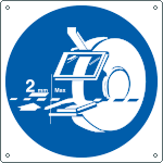 [1374W] 1374W - Cartello obbligo regolare poggia pezzi mola