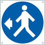 [1375WS] 1375WS - Etichetta obbligo pedoni a sinistra