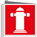 [15129BIX] 15129BIX - cartello bifacciale simbolo idrante soprasuolo