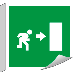 [15153BFLX] 15153BFLX - Cartello bifacciale flessibile solo simb. Uscita emergenza EN ISO 7010