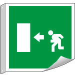 [15154BFLX] 15154BFLX - Cartello bifacciale flessibile solo simb. Uscita emergenza EN ISO 7010