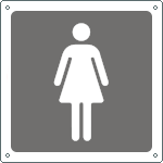 [15643W] 15643W - Cartello informazione toilette donne