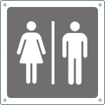 [15644K] 15644K - Cartello informazione toilette uomo/donna