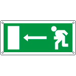 [16025W] 16025W - Cartello uscita sicurezza sinistra
