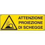 [1769KS] 1769KS - Etichetta adesiva attenzione proiezione schegge