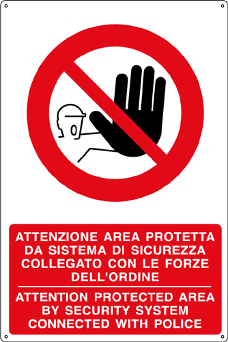 [18080X] 18080X - Cartello divieto attenzione area protetta