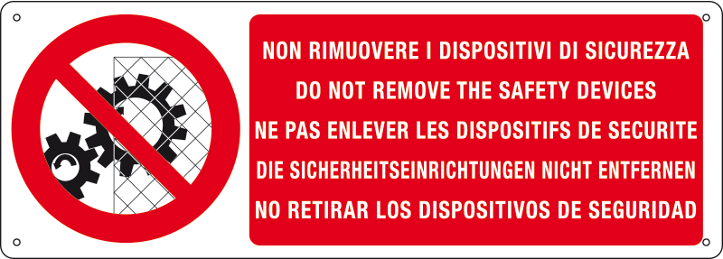 [18111K] 18111K - Cartello divieto rimuovere dispositivi sicurezza
