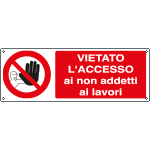 [1814KS] 1814KS - Etichetta adesiva vietato accesso non addetti lavoro