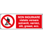 [1841KS] 1841KS - Etichetta adesiva non inquinare versare solventi