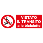 [1875KS] 1875KS - Etichetta adesiva vietato transito biciclette