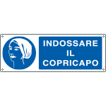 [1954KS] 1954KS - Etichetta adesiva obbligo indossare il copricapo