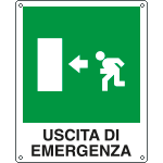 [20105W] 20105W - Cartello salvataggio uscita di emergenza sinistra