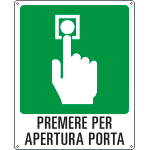 [20142W] 20142W - cart.sicur. "premere per apertura porta"