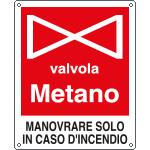 [20144X] 20144X - Cartello valvola metano manovrare solo in caso