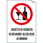 [2220S] 2220S - etichetta per vetri divieto di vendita di bevande alcoliche ai minori