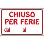 [3342P] 3342P - Cartello polipropilene chiuso per ferie