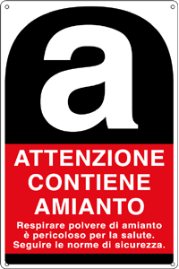 [3564S] 3564S - Etichetta adesiva attenzione CONTIENE AMIANTO